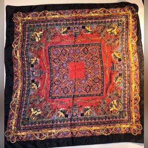Silk Scarf Rare Vintage Metropolitan Museum of Art 100% Silk Art Scarf 26"